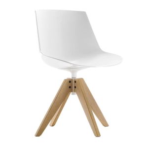MDF Italia Flow Chair stoel wit eiken naturel 