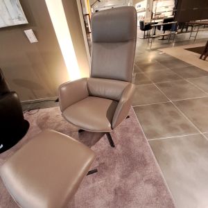 FSM Rex relaxfauteuil  met poef bruin 