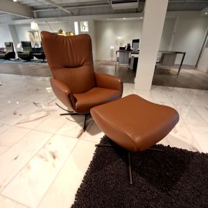 Jori Time-Out relaxfauteuil met poef bruin 
