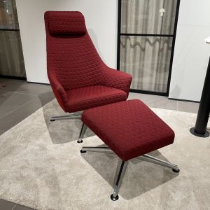 Arco Sketch Lounge draaifauteuil met poef rood 