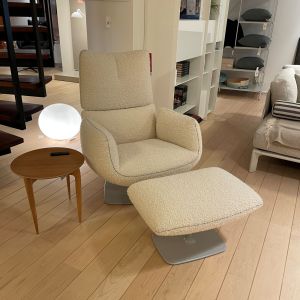 Cor Jalis Lounge Draaifauteuil + Poef Wit